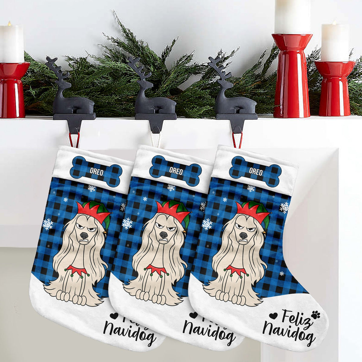 Feliz Navidog Merry Woofmas Funny Cartoon Dogs - Christmas Gift For Dog Lovers - Personalized Christmas Stocking