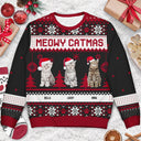 Custom Photo Meowy Catmas Is This Jolly Enough - Christmas Gift For Cat Lovers - Personalized Unisex Ugly Sweater