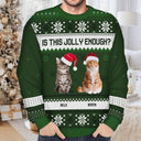 Custom Photo Meowy Catmas Is This Jolly Enough - Christmas Gift For Cat Lovers - Personalized Unisex Ugly Sweater