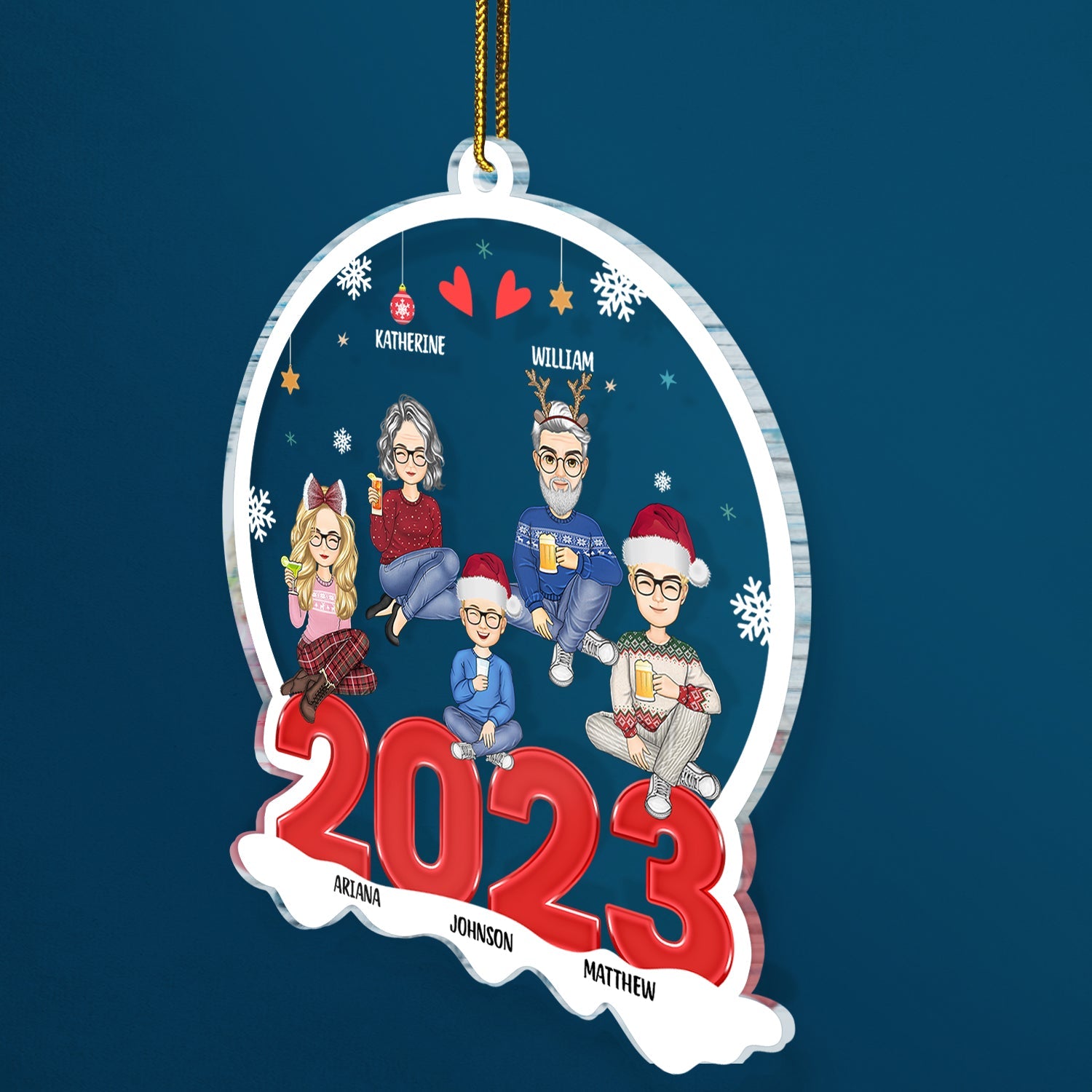 All Family 2023 - Christmas Gift For Family - Personalized Custom Shaped Acrylic Ornament