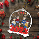 All Family With Dog Cat 2023 - Christmas Gift For Family - Personalized Custom Shaped Acrylic Ornament