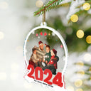 Custom Photo Family Red 2024 - Christmas Gift For Family - Personalized Custom Shaped Acrylic Ornament