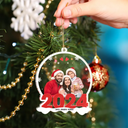 Custom Photo Family Red 2024 - Christmas Gift For Family - Personalized Custom Shaped Acrylic Ornament