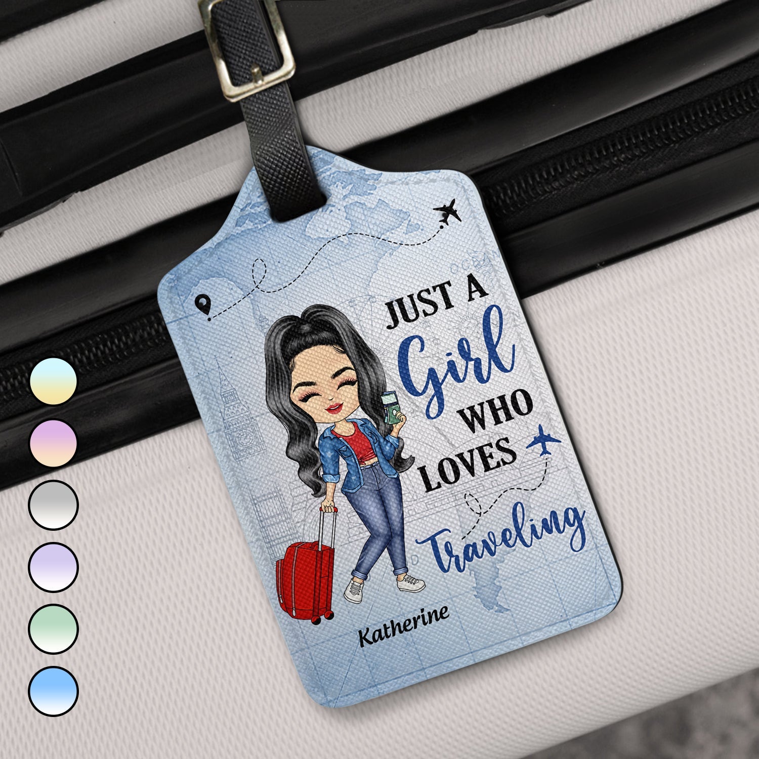 Just A Girl Boy Who Loves Traveling - Gift For Traveling Lovers - Personalized Luggage Tag