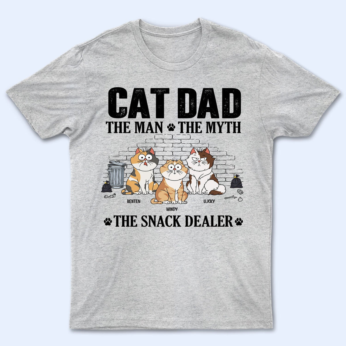 The Man The Myth The Snack Dealer - Gift For Cat Dad - Personalized T Shirt