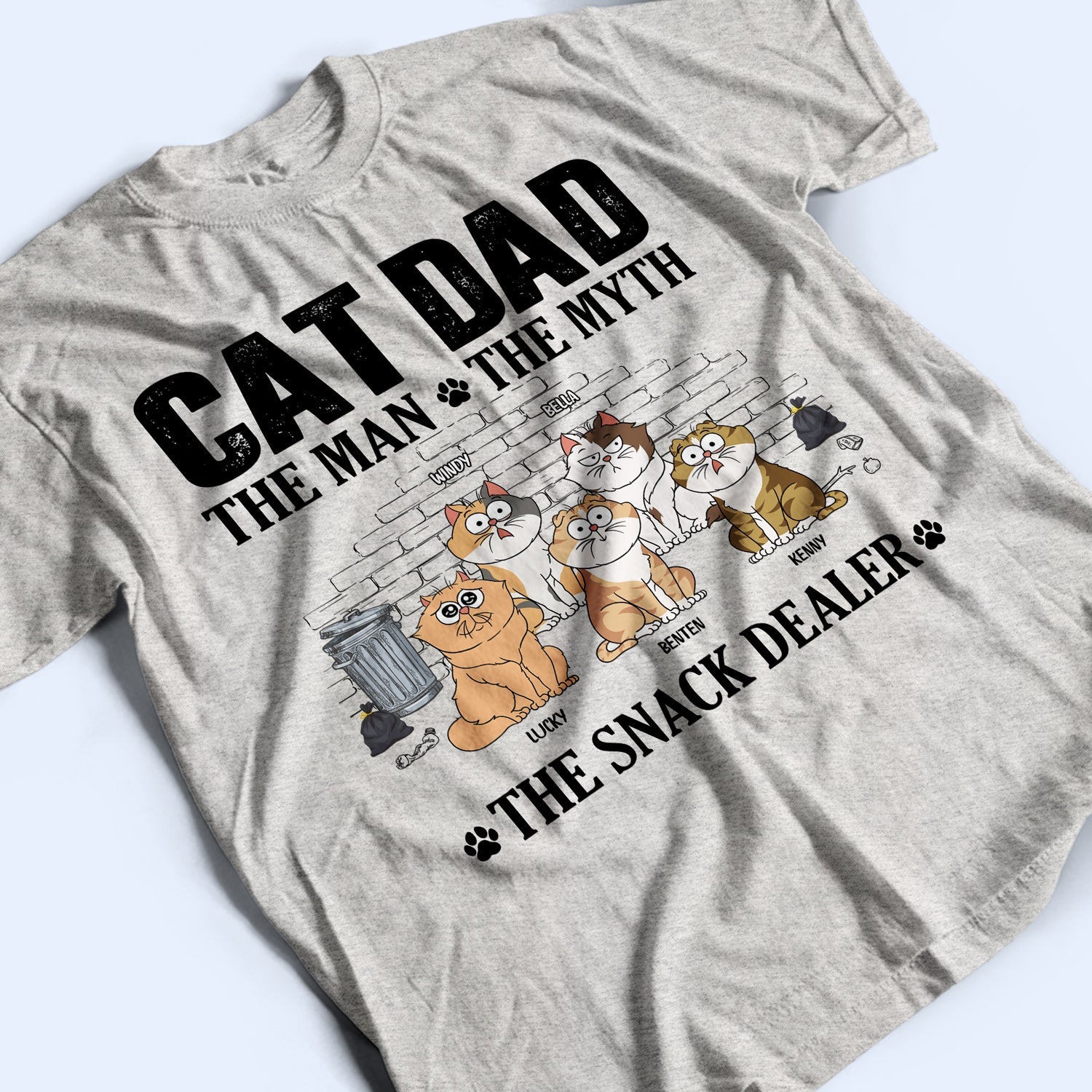 The Man The Myth The Snack Dealer - Gift For Cat Dad - Personalized T Shirt