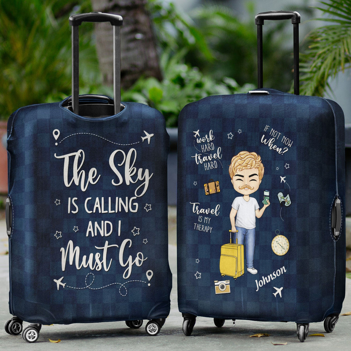 Travel Is My Therapy - Gift For Travellers, Travelling Lovers, Him, Her - Personalized Luggage Cover