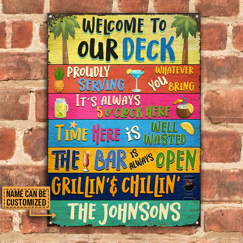 Deck Bar Grilling Welcome To Custom Classic Metal Signs