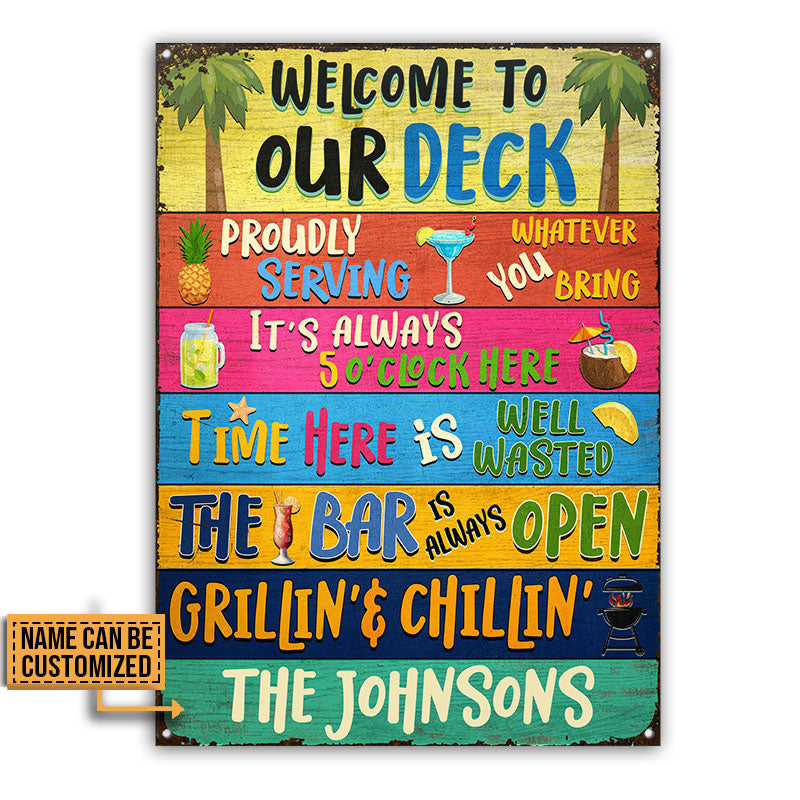 Deck Bar Grilling Welcome To Custom Classic Metal Signs