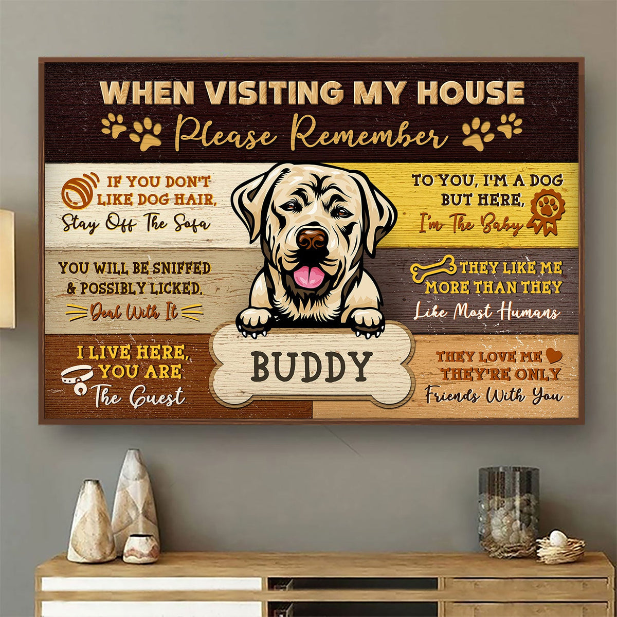 Dog When Visiting Custom Poster, Dog Owner Gift, Dog Lover Decor