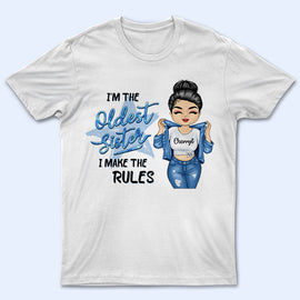 Sisters Chibi Girl The Rules Of Our Home - Personalized Custom T Shirt