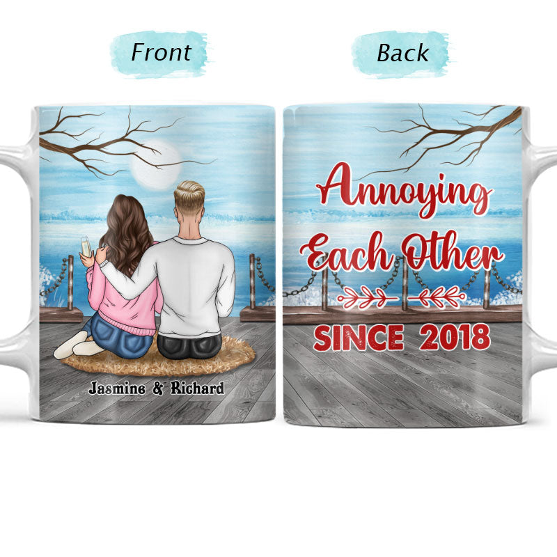 Couple Annoying Each Other Since - Personalized Custom White Edge-to-Edge Mug