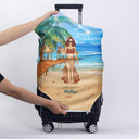 Beach Girl Born With The Beach In Their Souls - Personalized Custom Luggage Cover