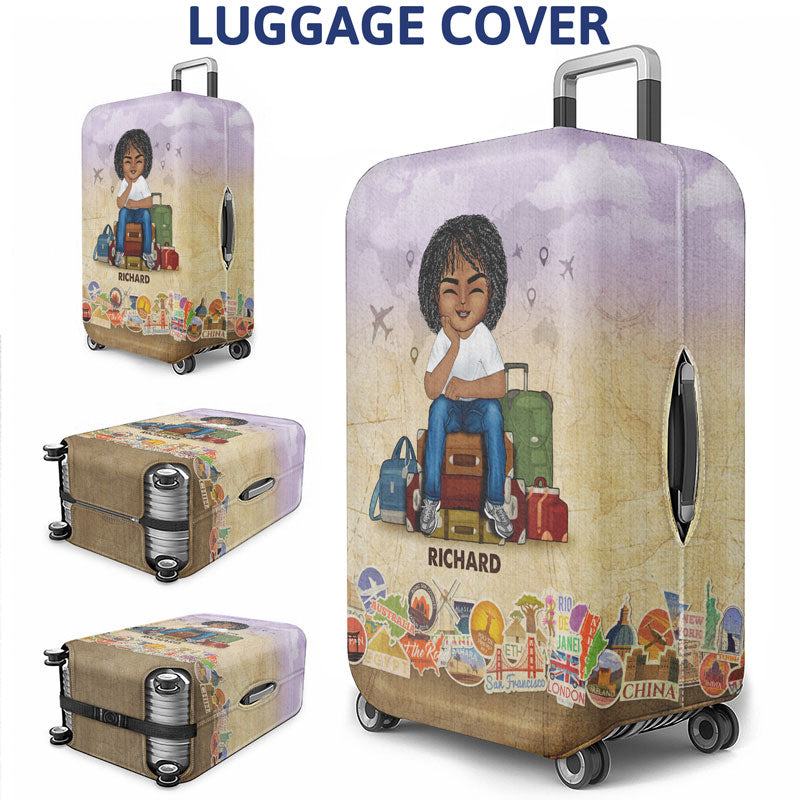 Must Travel Light - Gift For Travel Lover - Personalized Custom Luggage Cover