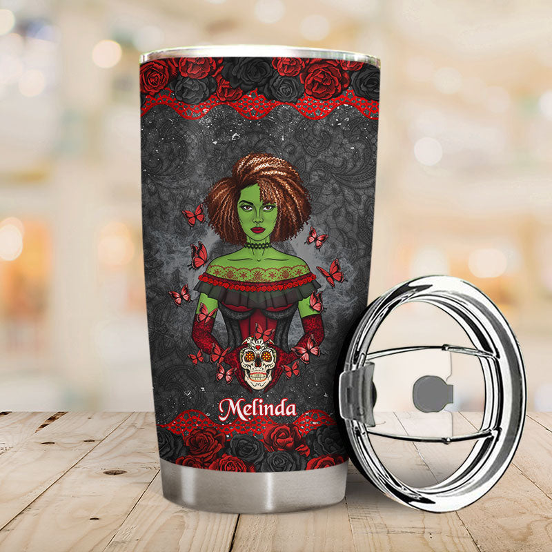 Sugar Skull Be A Witch - Gift For Yourself - Personalized Custom Tumbler