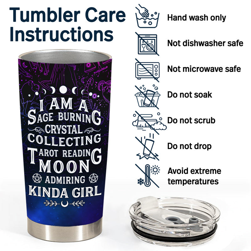 Moon Admiring Kinda Girl Witch - Personalized Custom Tumbler