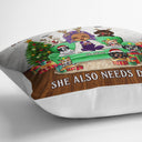 Christmas Cannot Survive On Wine Alone - Gift For Dog Mom - Personalized Custom Pillow