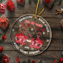 Christmas Old Couple Annoying Each Other - Personalized Custom Circle Acrylic Ornament