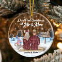 Christmas Family Couple I'm Yours No Refunds - Personalized Custom Circle Acrylic Ornament