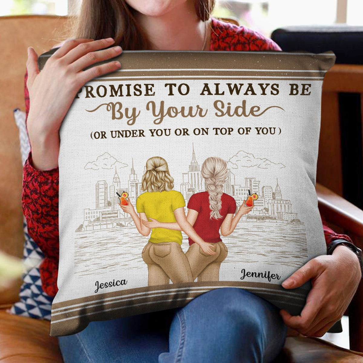 Family Couple Always By Your Side - Personalized Custom Pillow