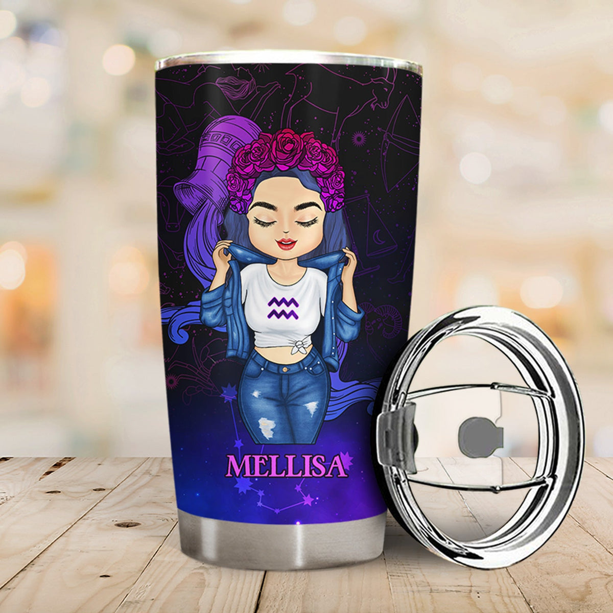 Chibi Zodiac Nutrition Facts - Birthday Gift For Women, Besties, Sisters - Personalized Custom Tumbler