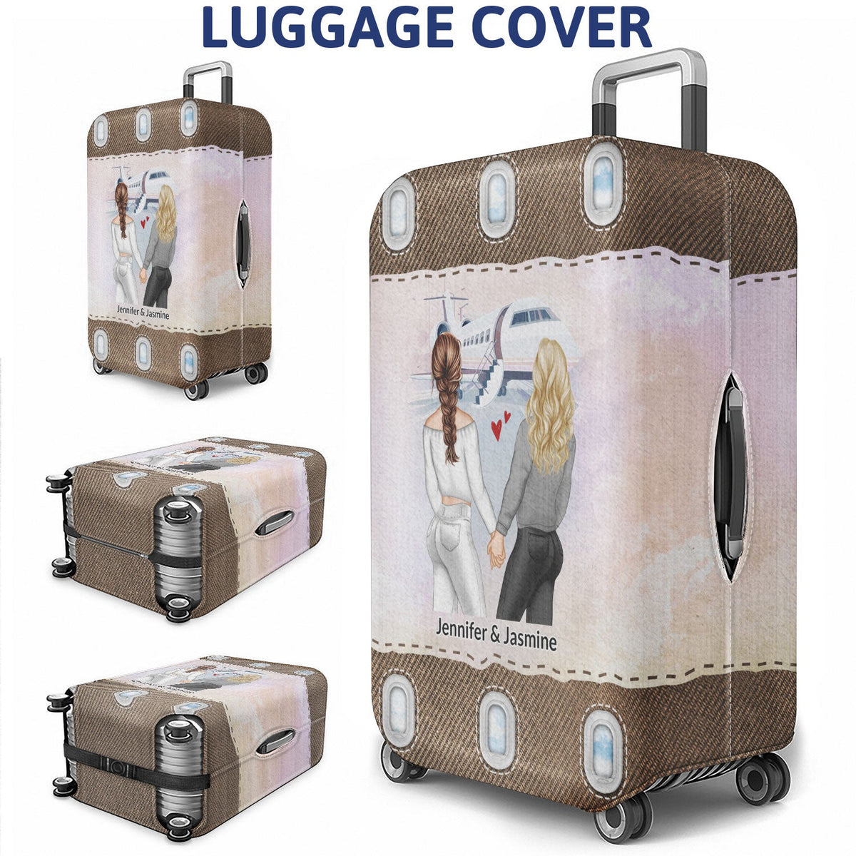 Air Travel Who You Have Beside - Gift For Couples, Best Friends - Personalized Custom Luggage Cover