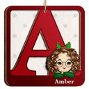 Alphabet Name - Christmas Gift For Kids - Personalized 2-Layered Wooden Ornament