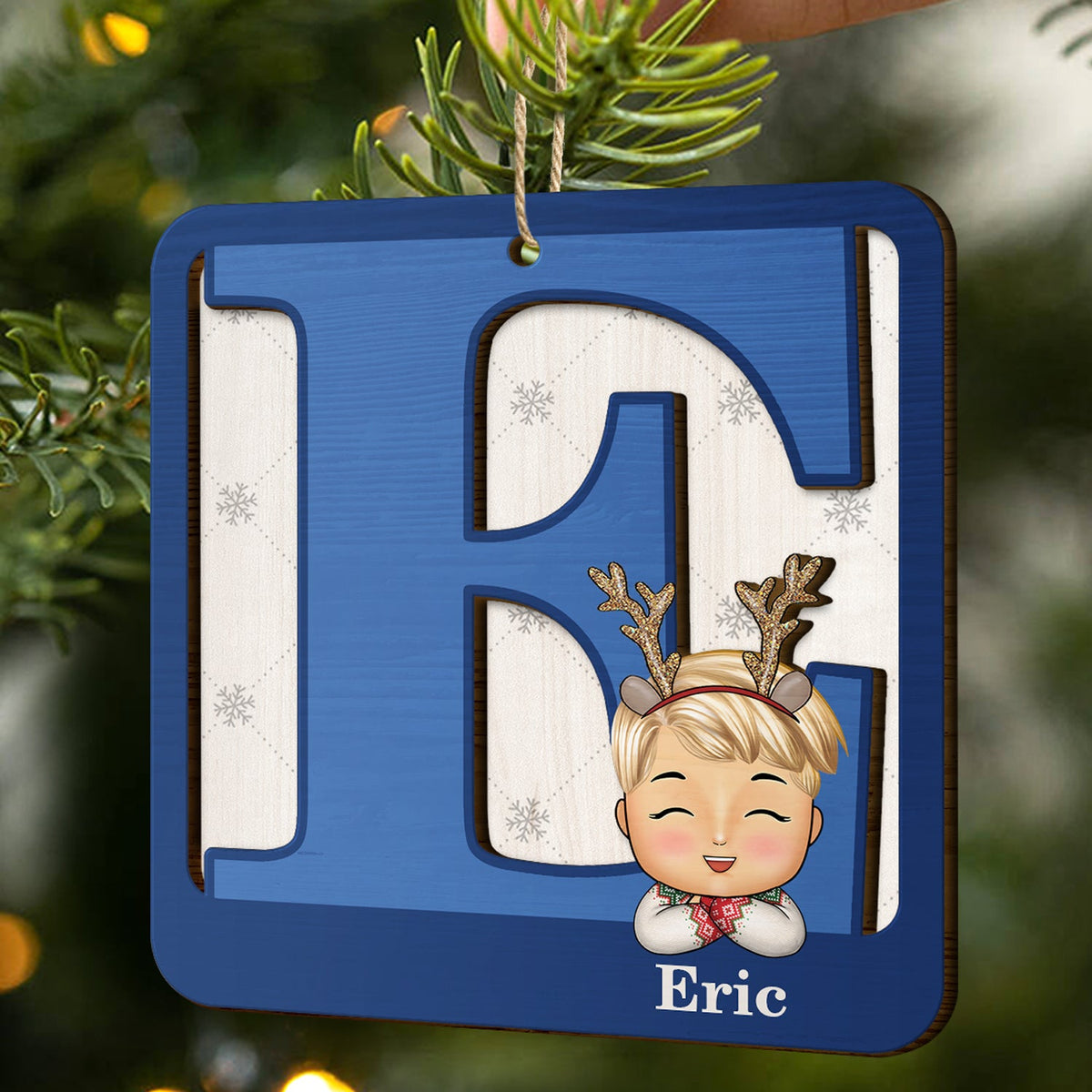 Alphabet Name - Christmas Gift For Kids - Personalized 2-Layered Wooden Ornament