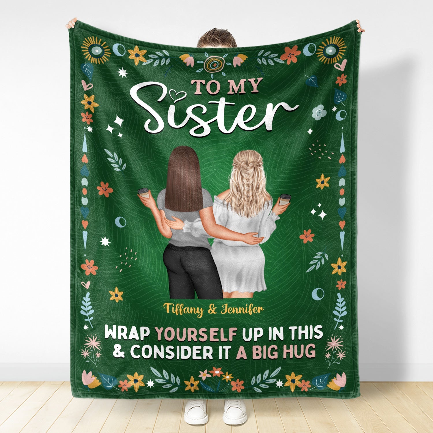 Back Side To My Bestie Wrap Yourself Up - Gift For Bestie - Personalized Fleece Blanket