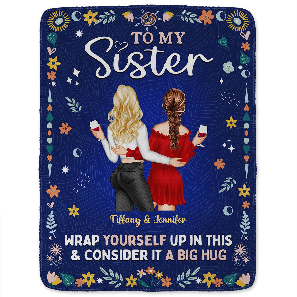 Back Side To My Bestie Wrap Yourself Up - Gift For Bestie - Personalized Fleece Blanket