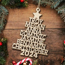 Christmas Tree Family Bestie Coworker Custom Name - Gift For Family, Coworker, Besties - Personalized Wooden Cutout Ornament