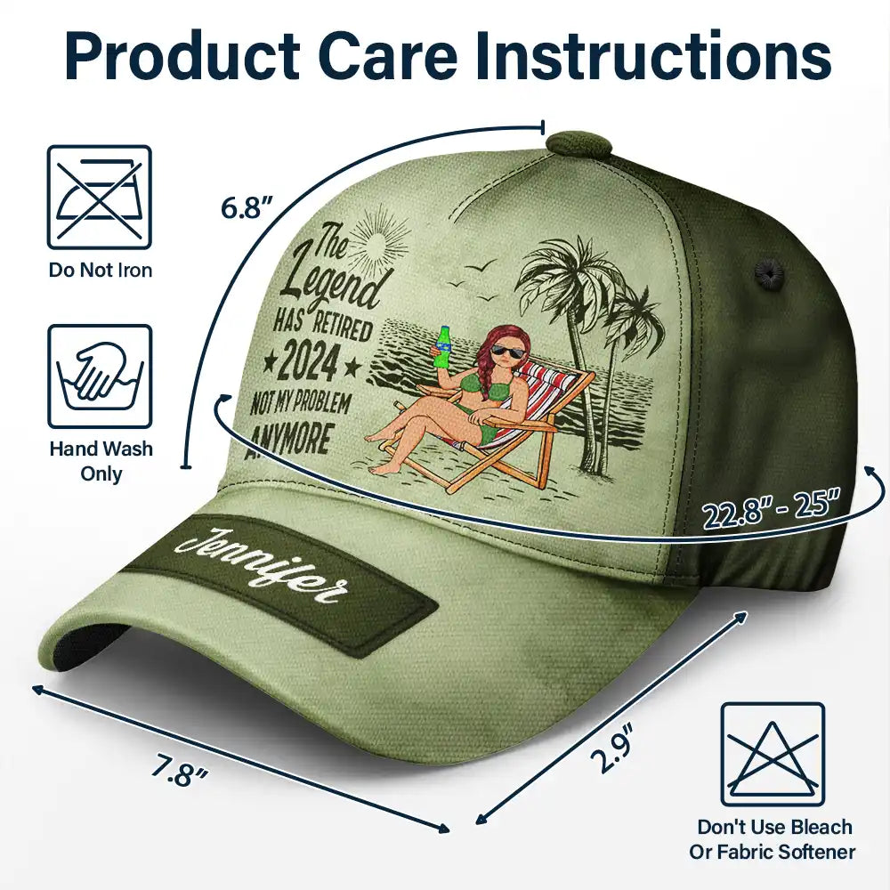 The Legend Has Retired Not My Problem Anymore - Personalized Classic Cap