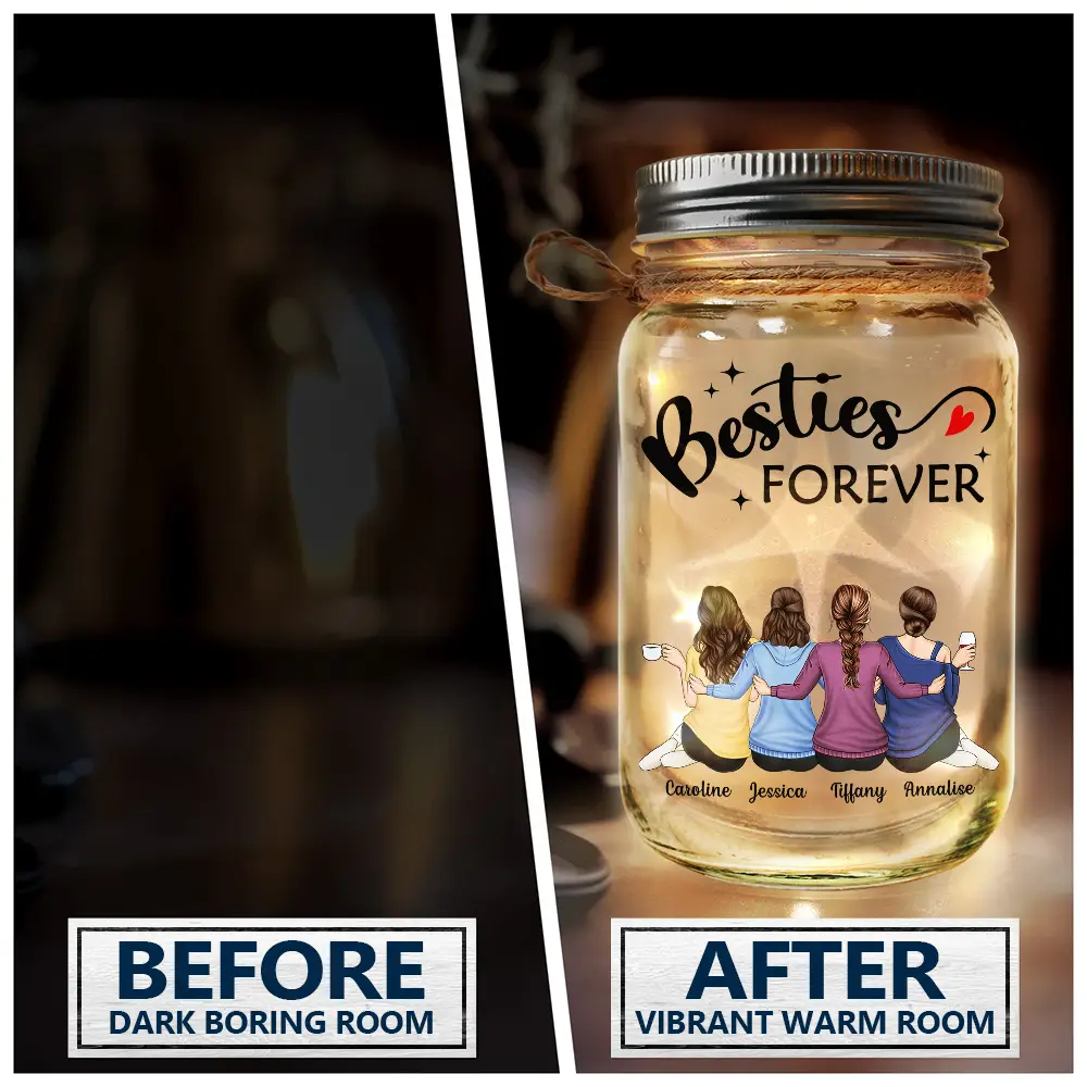 Our Memories Are Countless Our Friendship Is Endless - Personalized Mason Jar Light