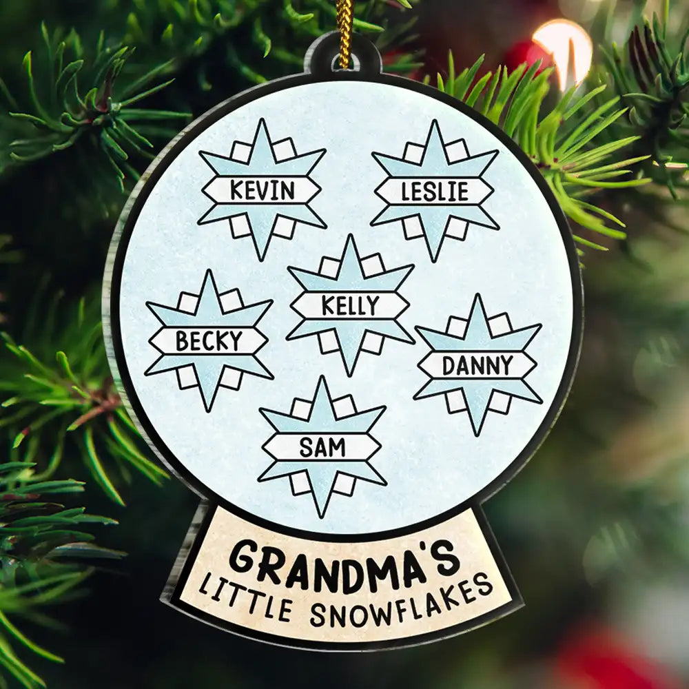 Grandma's Grandpa's Mom's Dad's Little Snowflakes - Personalized Custom Shaped Acrylic Ornament