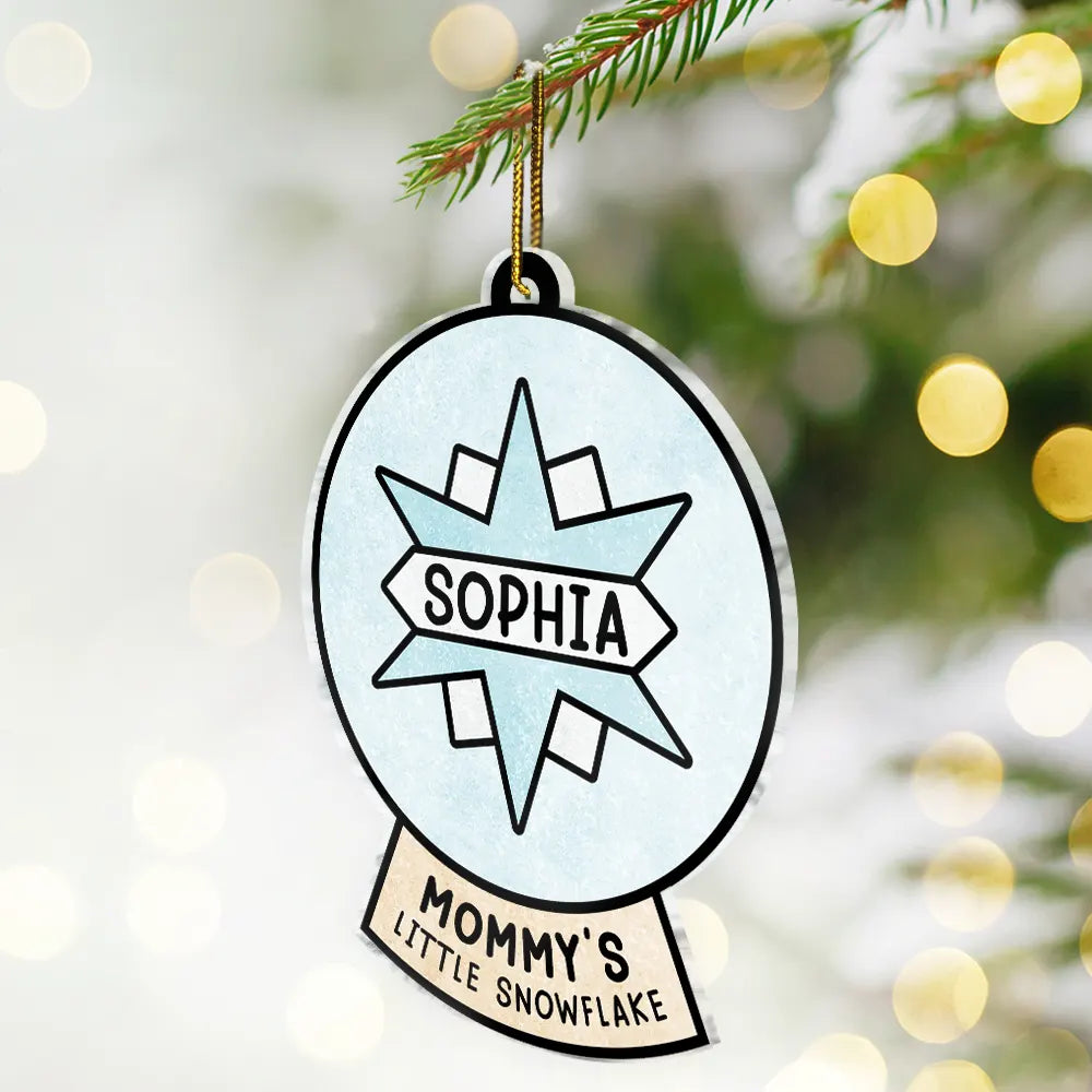 Grandma's Grandpa's Mom's Dad's Little Snowflakes - Personalized Custom Shaped Acrylic Ornament