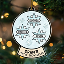 Grandma's Grandpa's Mom's Dad's Little Snowflakes - Personalized Custom Shaped Acrylic Ornament