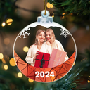 Custom Photo Besties Sisters Family Snowflakes - Personalized Custom Shaped Acrylic Ornament