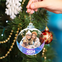 Custom Photo Besties Sisters Family Snowflakes - Personalized Custom Shaped Acrylic Ornament