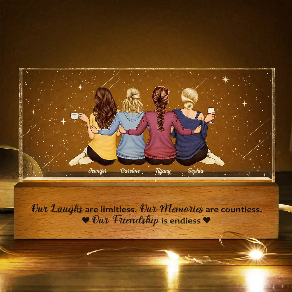 Our Memories Are Countless Our Friendship Is Endless - Personalized Rectangle LED Light