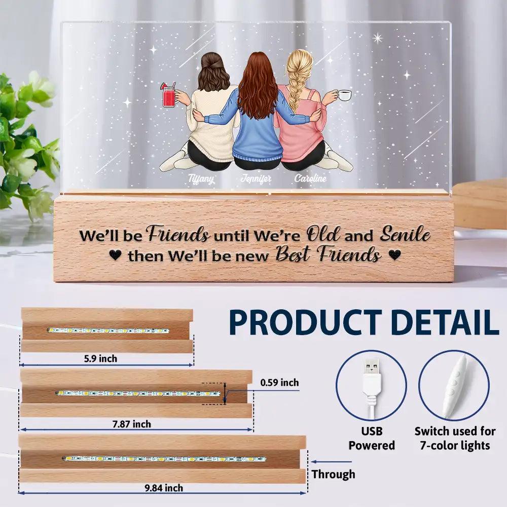 Our Memories Are Countless Our Friendship Is Endless - Personalized Rectangle LED Light