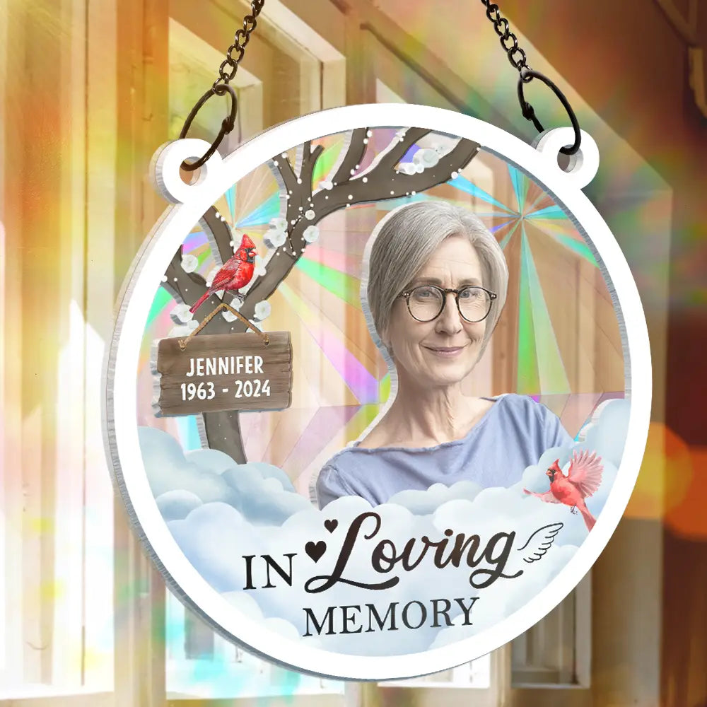 Memorial - Custom Photo I'm Always With You - Personalized Window Hanging Rainbow Suncatcher