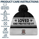 Gift For Kids, Dog Lovers - Loved & Protected By Dog - Personalized Bobble Beanie Hat