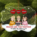 Gift For Bestie - Friends Are Tied Together With Heartstrings - Personalized Medallion Acrylic Ornament