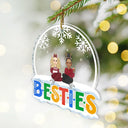 Gift For Sibling,Gift For Sisters,Gift For Brothers,Gift For Bestie,Gifts For Colleagues,Happy,Christmas - Christmas Friends Always Better Together - Personalized Custom Shaped Acrylic Ornament