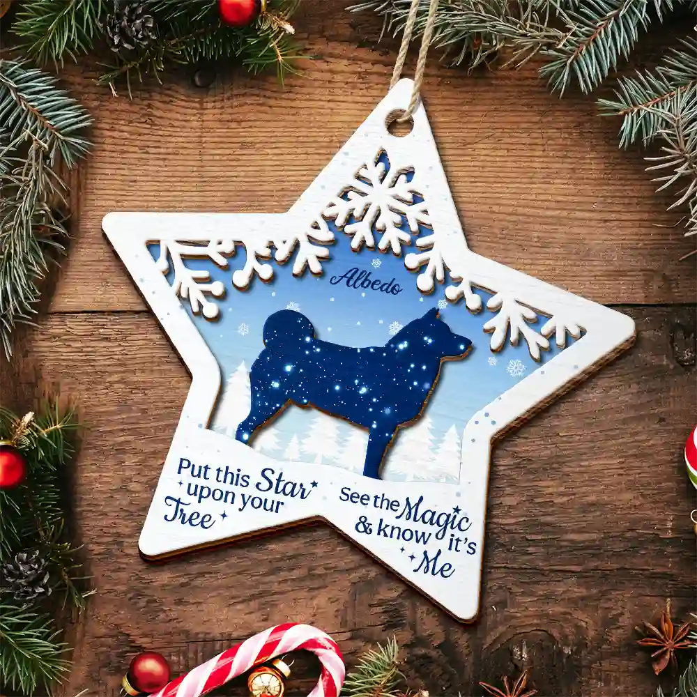 Dog Lovers, Pet Lovers, Dog Mom, Pet Mom, Dog Dad, Pet Dad, Memorial - Feel The Magic Dog - Personalized 2-Layered Wooden Ornament