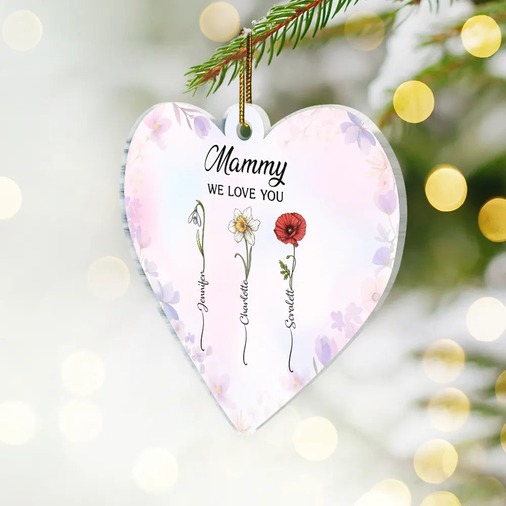 Gift For Grandma, Gift For Mother - Mom Grandma We Love You - Personalized Custom Shaped Acrylic Ornament