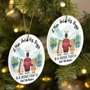 Dog Lovers,Dog Mom,Dog Dad - A Girl & Her Dog A Bond That Can't Be Broken - Personalized Circle Ceramic Ornament