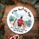 Dog Lovers,Dog Mom,Dog Dad - A Girl & Her Dog A Bond That Can't Be Broken - Personalized Circle Ceramic Ornament