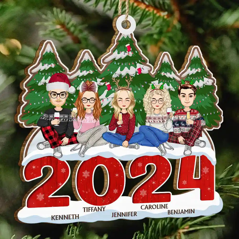 Gift For Sibling, Gift For Sisters, Gift For Brothers, Gift For Bestie, Gifts For Colleagues - 2024 Christmas Siblings Friends Always Better Together - Personalized Wooden Cutout Ornament