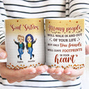 Only True Friends Will Leave Footprints In Your Heart - Gift For BFF Besties - Personalized Custom White Edge-to-Edge Mug